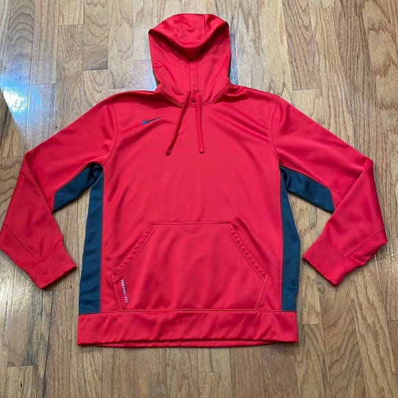 Nike Other - Therma-Fit Nike Size Large Red and Gray Hoodie Sweatshirt Kangaroo Pocket
